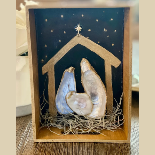 Oyster shell manger scene