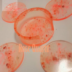 Rose Quartz  Crystal Coaster Set and Holder