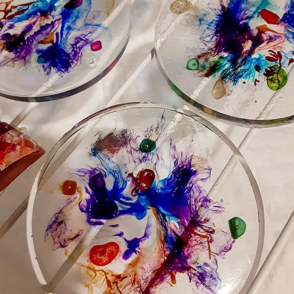 Colorful Agate 4 piece coaster set